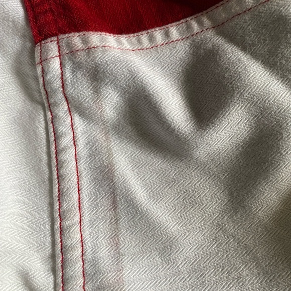 Vintage Chaps Red And White Stripe Oxford Casual Button Down Shirt Size L - Picture 6 of 6